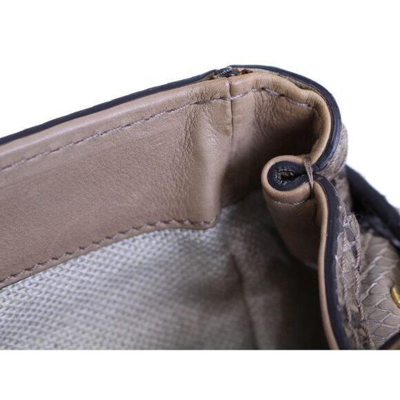 Gucci Handbag Python Beige Brown Leather Cadena with Key - Picture 12 of 16